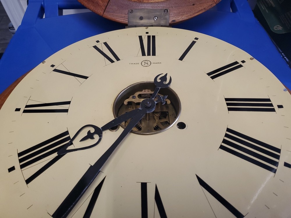 Large Antique Circular Wall Clock Trade Mark "S" Working