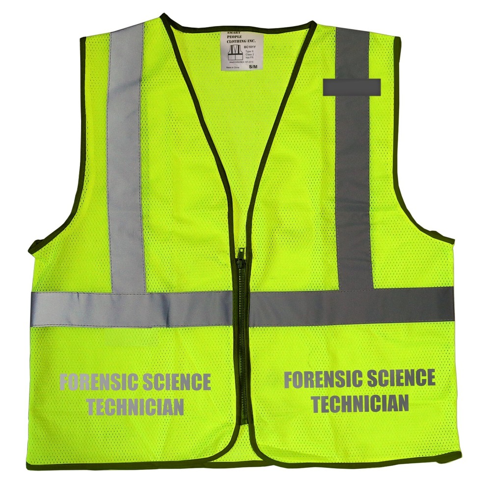 Forensic Science Technician safety vest with REFLECTIVE design, High Visibility