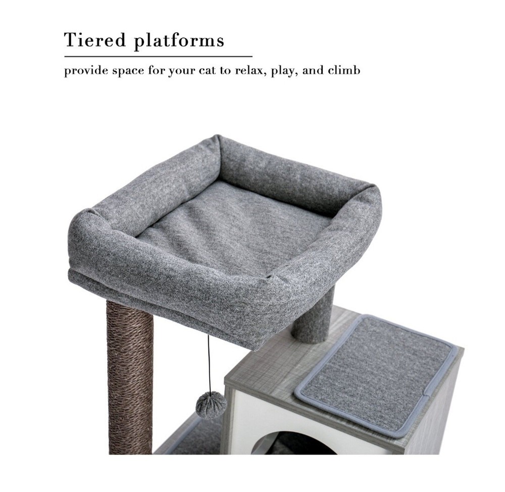Cat Tree Luxury 35" Cat Tower with Double Condos