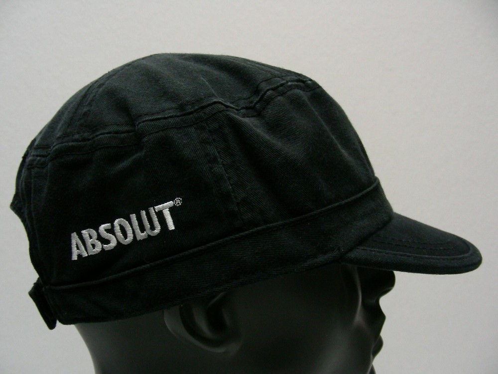 ABSOLUT - BLACK - ONE SIZE ADJUSTABLE CADET STYLE CAP HAT!