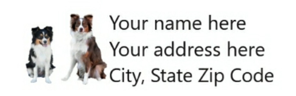 AUSTRALIAN SHEPHERD - Return Address Labels - 1" x 2 5/8" - Personalized