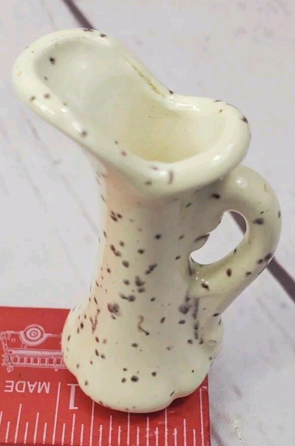 Vintage Miniature Stoneware Speckled Pitcher