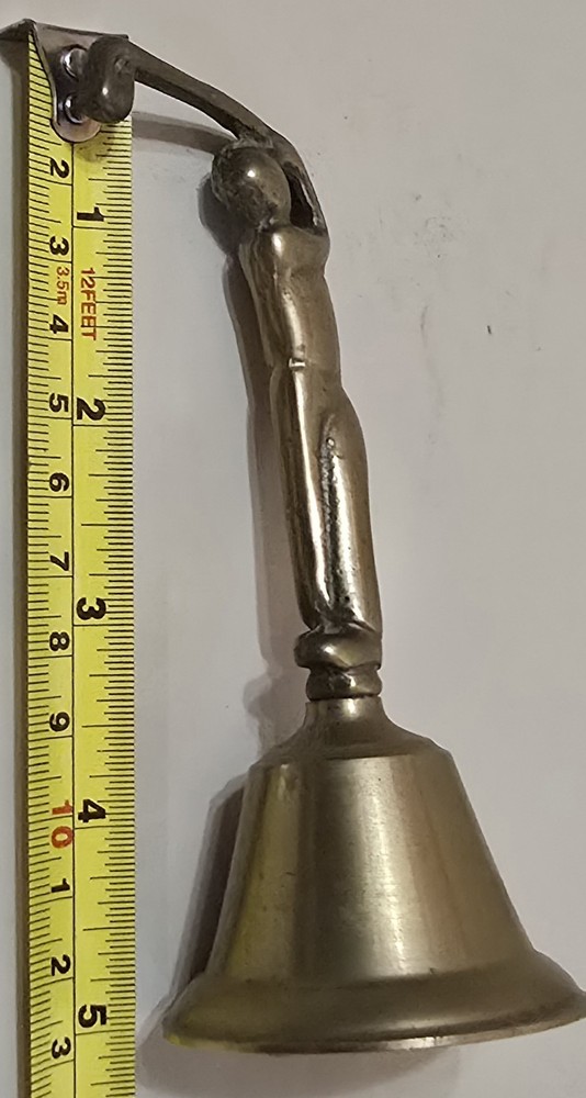 5" Vintage Solid Brass Golf Man Golfing Bell Minimalist Design