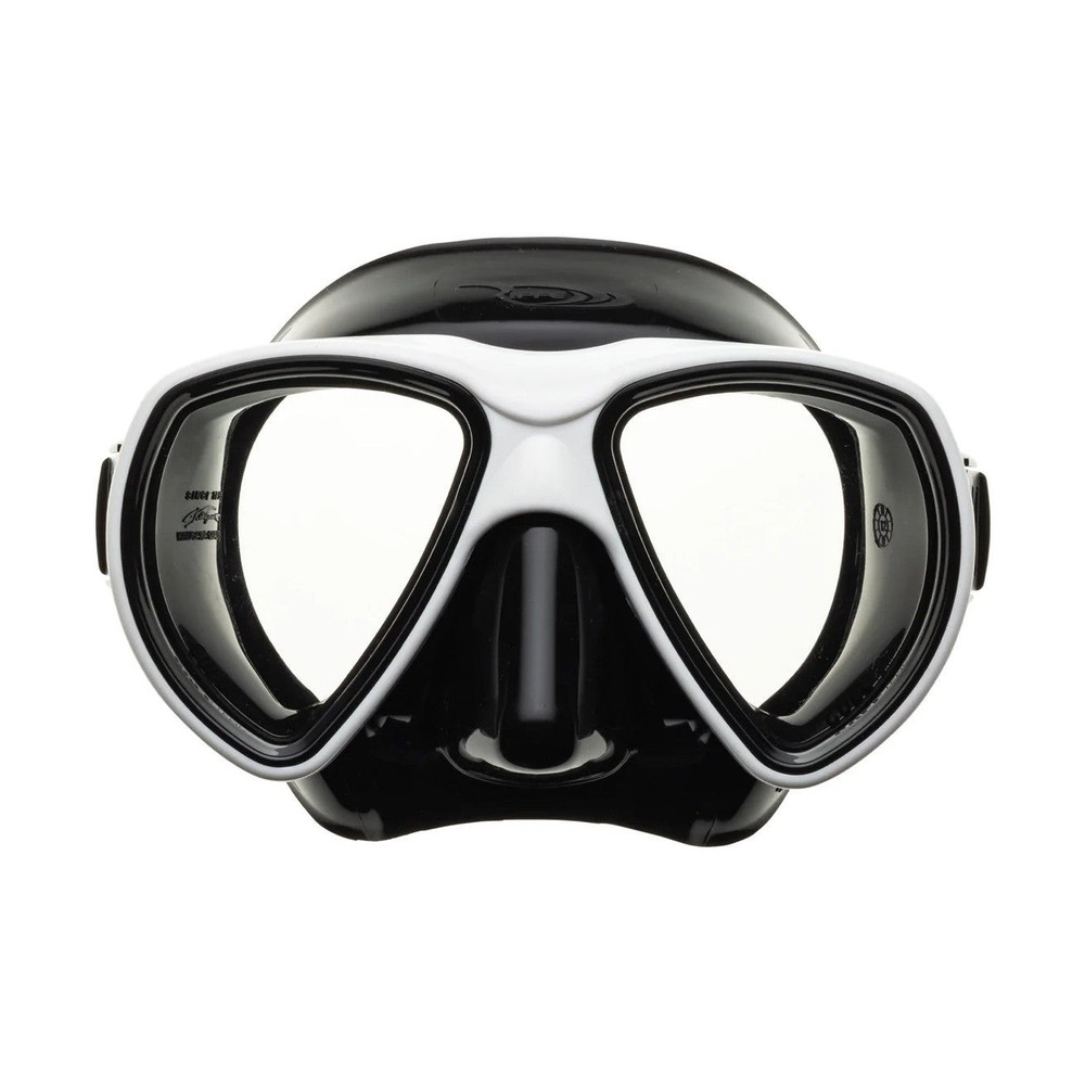 Open Box Riffe Nekton Scuba Dive Mask - Black Silicone/White Frame