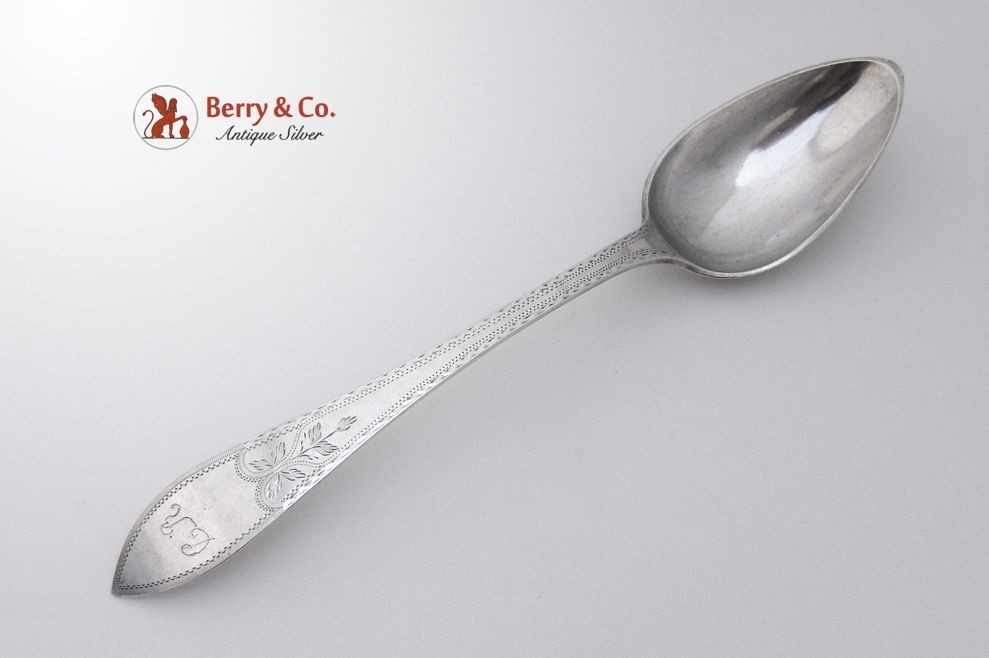 Antique Danish Serving Spoon 826 Silver 1808 Mono CR