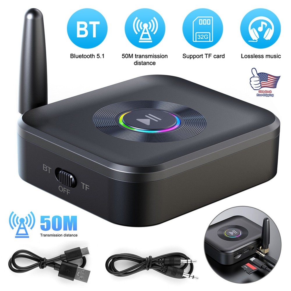 Wireless Receiver Stereo Adapter Bluetooth Range 50m Audio Adapter Car Home
