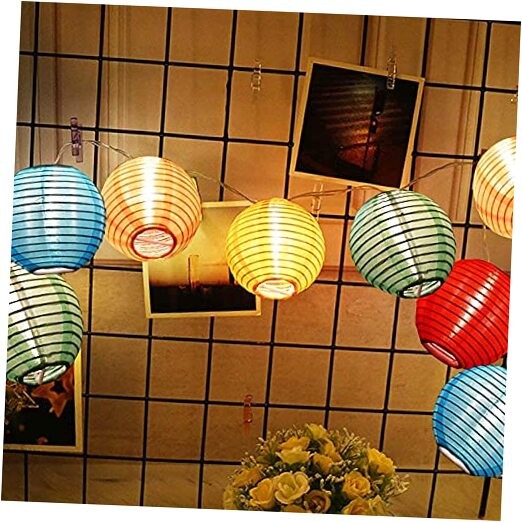 Nylon Lantern String Lights 10 Multicolor Lanterns Nylon Multicolored Lantern