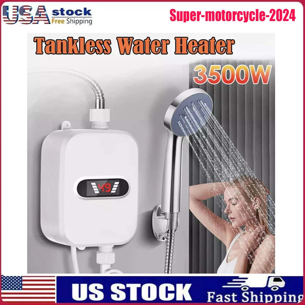 110V 3500W Tankless Hot Water Heater Shower Electric Instant Water Heater USA