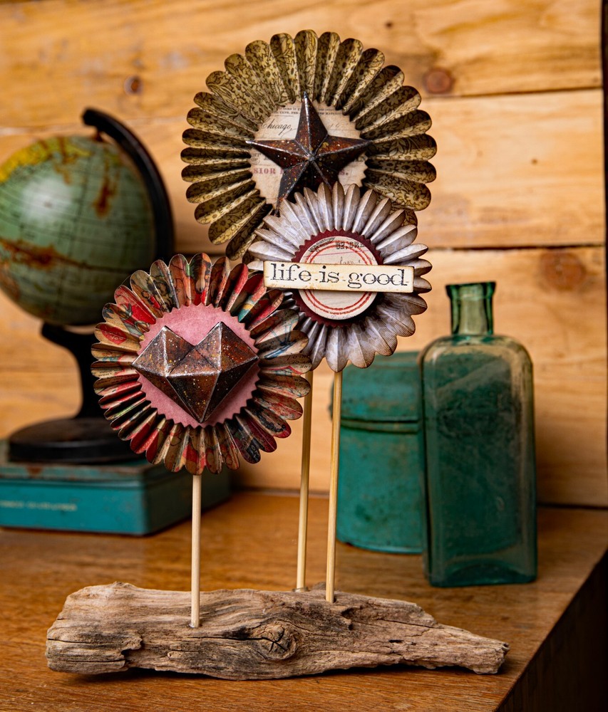 New Retired Sizzix Thinlits 7pc Rosettes #666567 Retail $20.99 Tim Holtz Vault