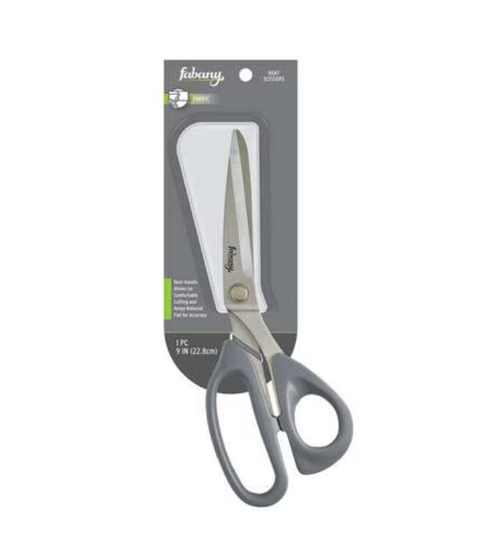 Fabany 9" All Purpose Bent Sewing Scissors - Gray Model 2013-7071