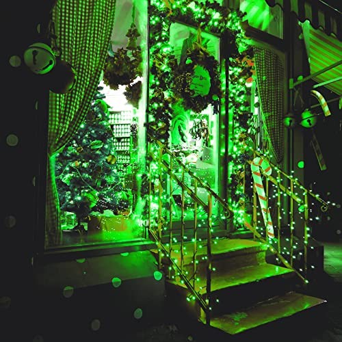 2Pack 200 LED Green Christmas Lights Solar String Lights 200led-green-2pack