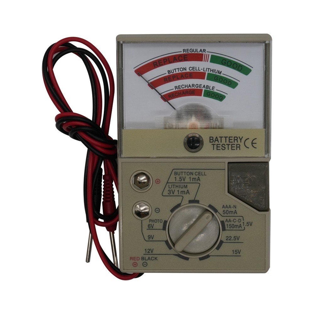 Battery Tester with Meter Electric Voltage Tester for AA AAA C D N Button8974