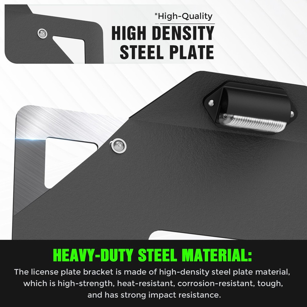 Spare Tire License Plate Frame Bronco Mount, Black
