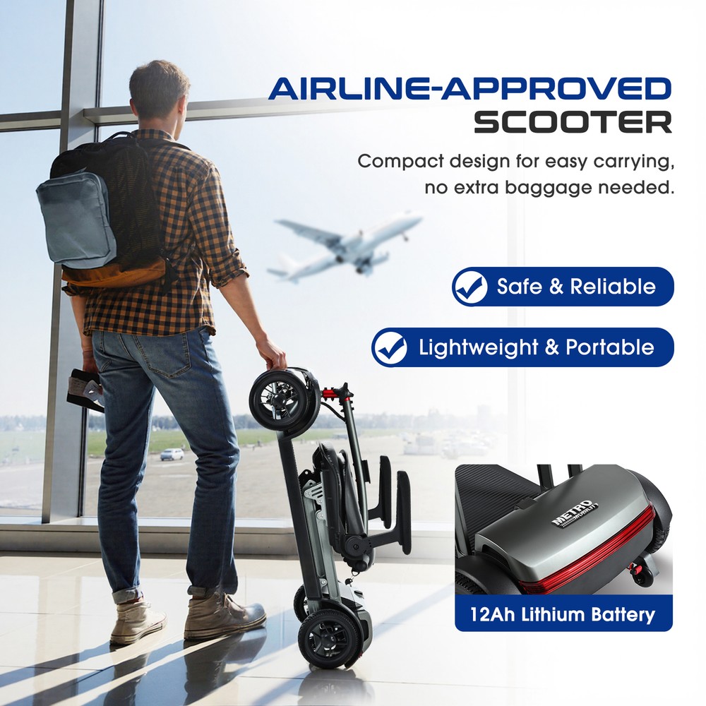 4 Wheel Mobility Power Scooter Electric Mobility Elderly Scooter - Foldable