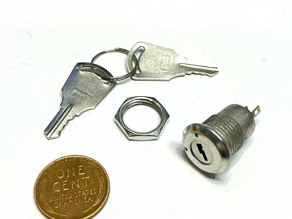 2 x Key Switch OFF-ON Lock Metal Toggle Security KS-02