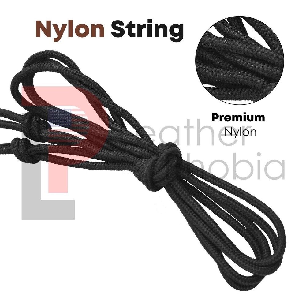 Traditional Leather Bow Stringer Brown Archery Bowstring Recurve Long Tool Rope