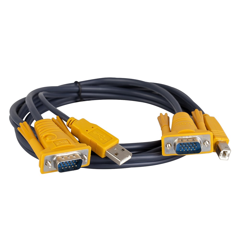 KVM Cable 10ft USB VGA Combo Wire for LCD Video Printer Host Computer Hub Share
