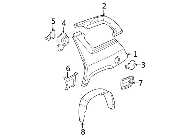 Genuine GM Upper Quarter Panel 15102211