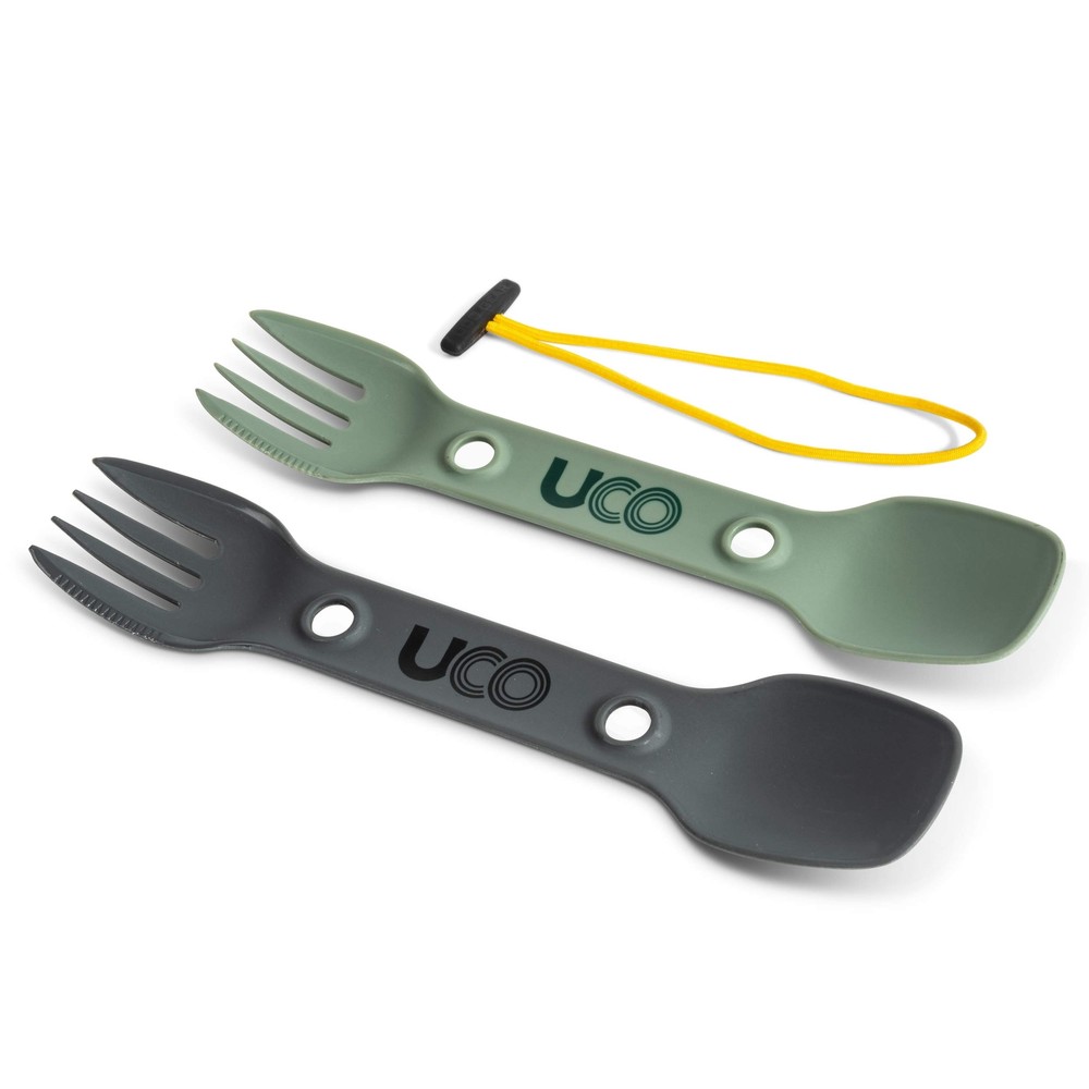2 Pack Utility Spork Combo Spoon-Fork Utensil for Camping Backpacking Picnics