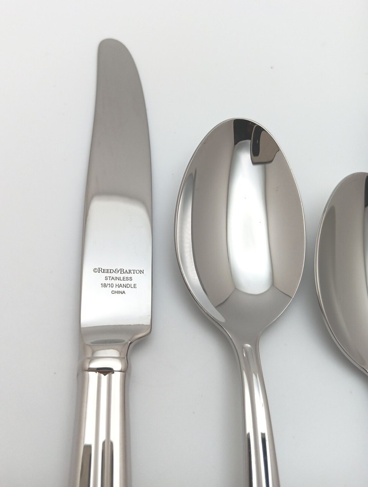 Reed & Barton Tate 4 Piece Server Hostess Set 18/10 Stainless Glossy Flatware