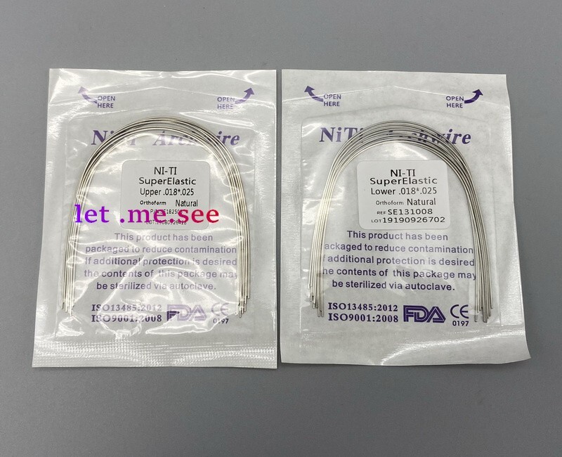 Dental Orthodontic Super elastic Ni-Ti Arch wire Round Rectangular Natural Form