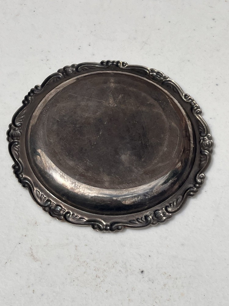 Vintage Silver Plated Coaster Cyprus Map