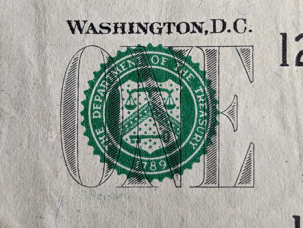 2013 $1 FRN Error note. 2 errors AU