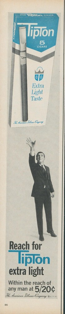 1966 Tipton Cigars Vintage Print Ad L8