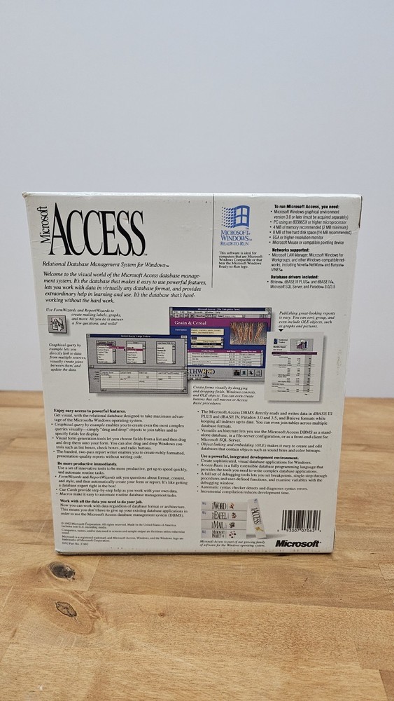 Microsoft Access v1.00 DBMS Software Windows 3.5 Brand New