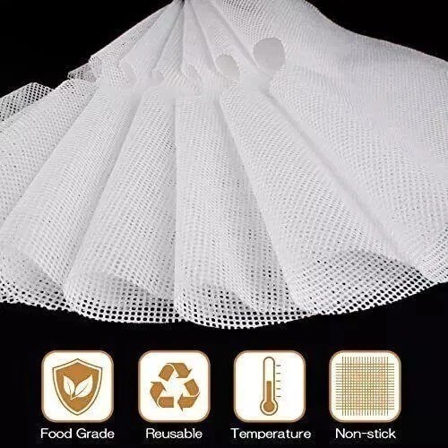 8 Pack Round Silicone Dehydrator Sheets Premium Non Stick Silicone Mesh for