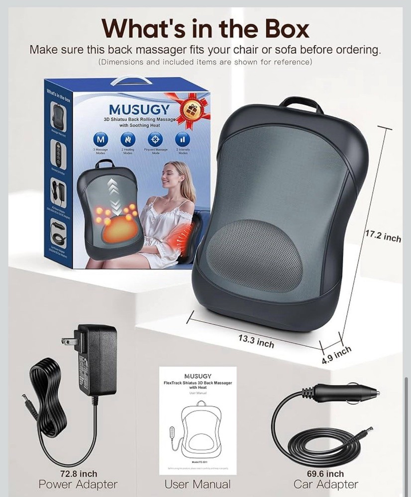 Shiatsu Back Massager with Heat
