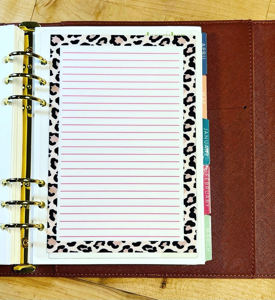 Lined Notes Lists Dashboard 4 use with ErinCondren A5 Ring Agenda Planner~
