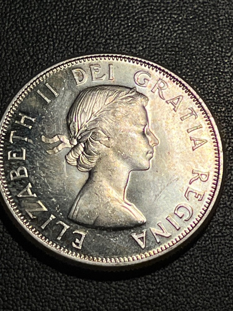 1960 Canada Half Dollar Silver Coin Nice BU+