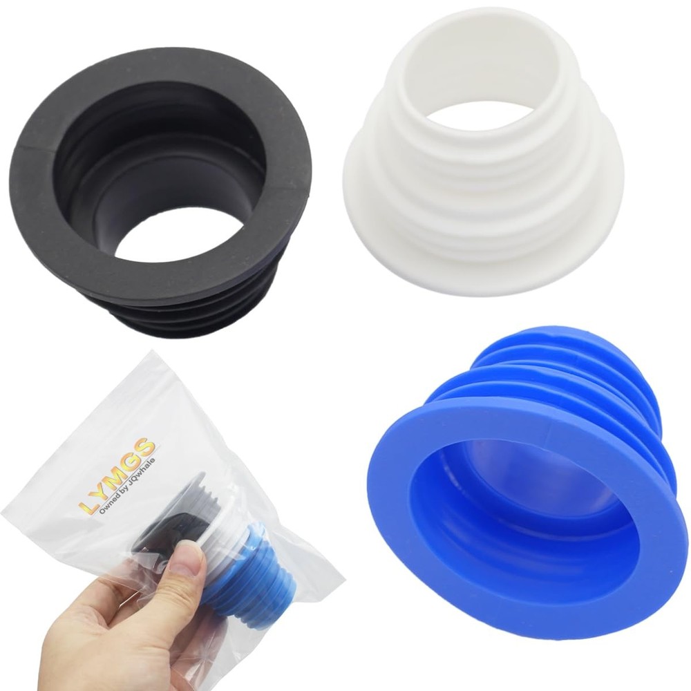 LYMGS Universal Fit Drain Pipe Hose Silicone Plug, Washing Blue,white,black