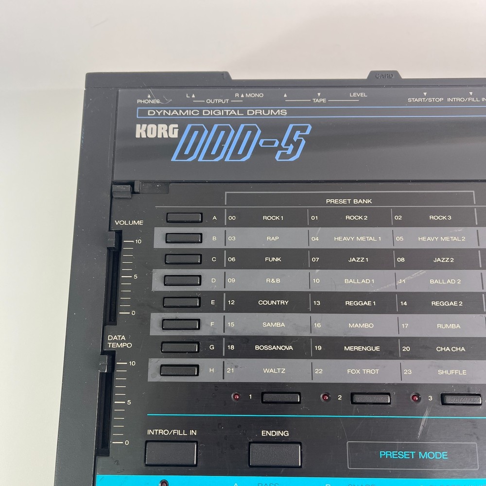 KORG DDD-5 Drum Machine Rhythm Machine Dynamic Digital Drums - Tested & Working