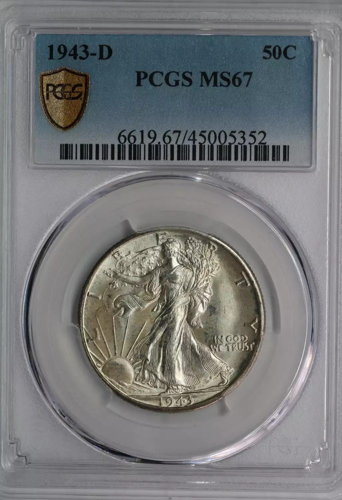 1943-D Walking Liberty Half Dollar PCGS MS67