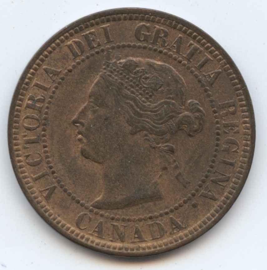 Canada Large 1C 1884 (#808) Unc. Some Luster Remains.