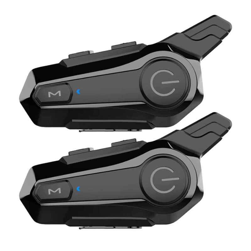 2Pcs Motorcycle Helmet Bluetooth Intercom Headset for front and back Rider