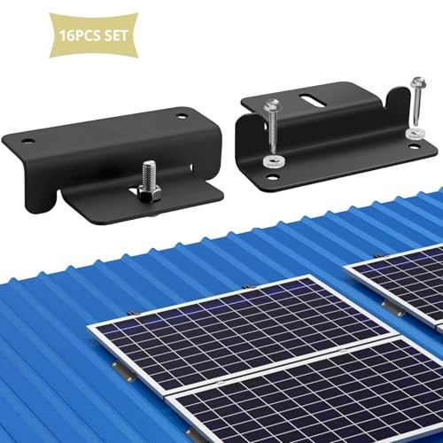 16PCS Solar Panel Mounting Z Brackets, Aluminum Solar Panel Mounting Black