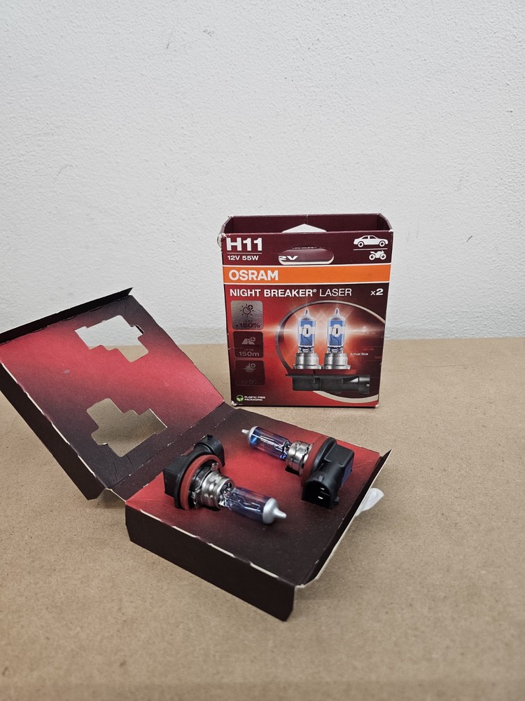 H11 OSRAM Night Breaker LASER Halogen Headlight Bulbs | 2 Pack |