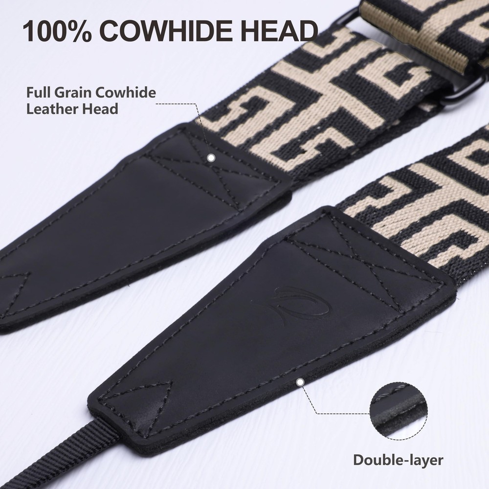 Adjustable Camera Strap - 2" Wide Top Layer Cowhide Head Camera Straps for Ph...