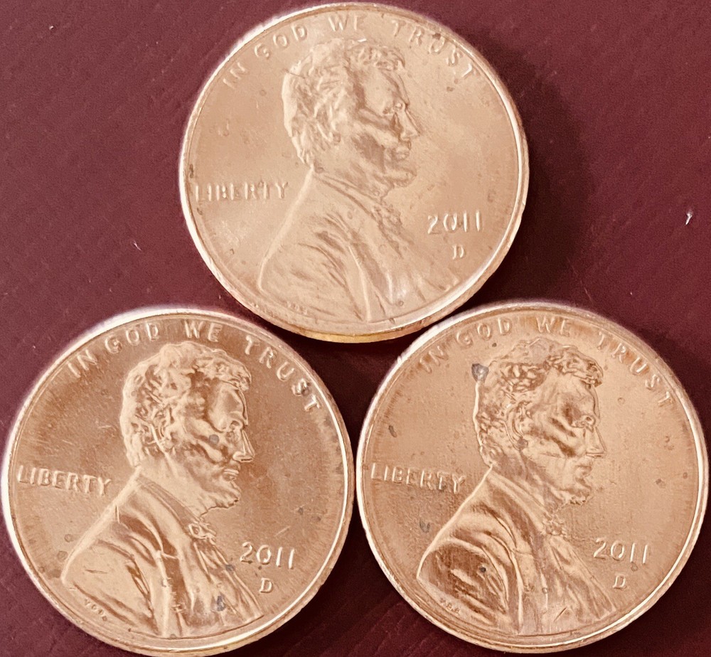 2011 D Lincoln Shield Cent Gem BU - Lot Of Three