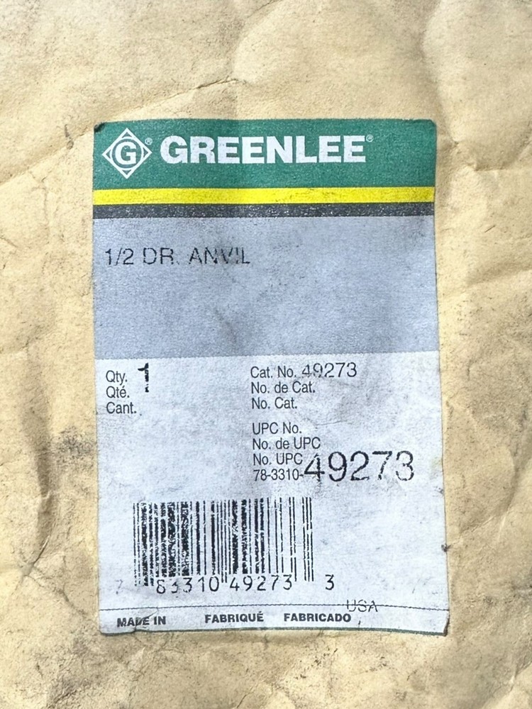 GREENLEE 49273G ANVIL 1/2'' DRIVE