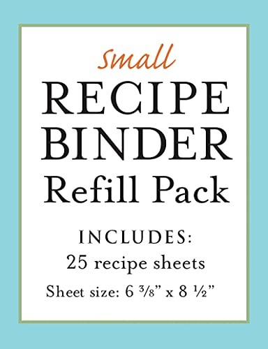 Small Recipe Binder Refill Pack: 25 Sheets