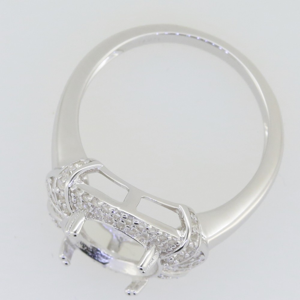 Sterling Silver Semi Mount Ring Setting RD 8x8mm White Topaz