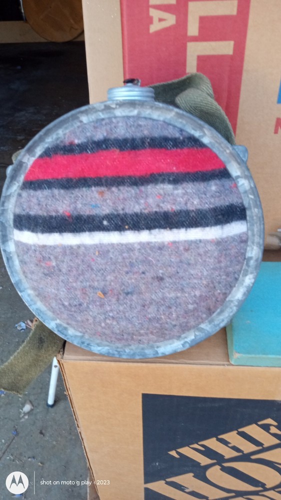 Vintage Wool And Metal Canteen