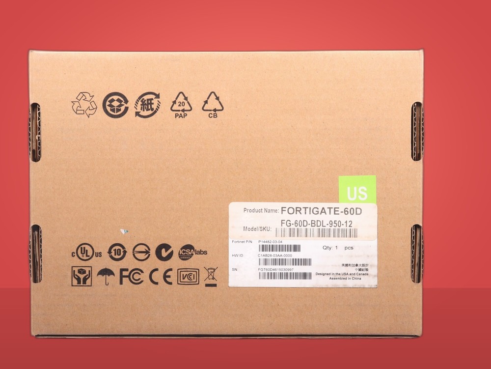 Fortinet FortiGate-60D Network Firewall FG-60D-BDL-950-12