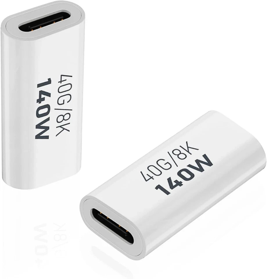 AreMe 2 Pack USB C Female to Adapter, Type C Coupler White