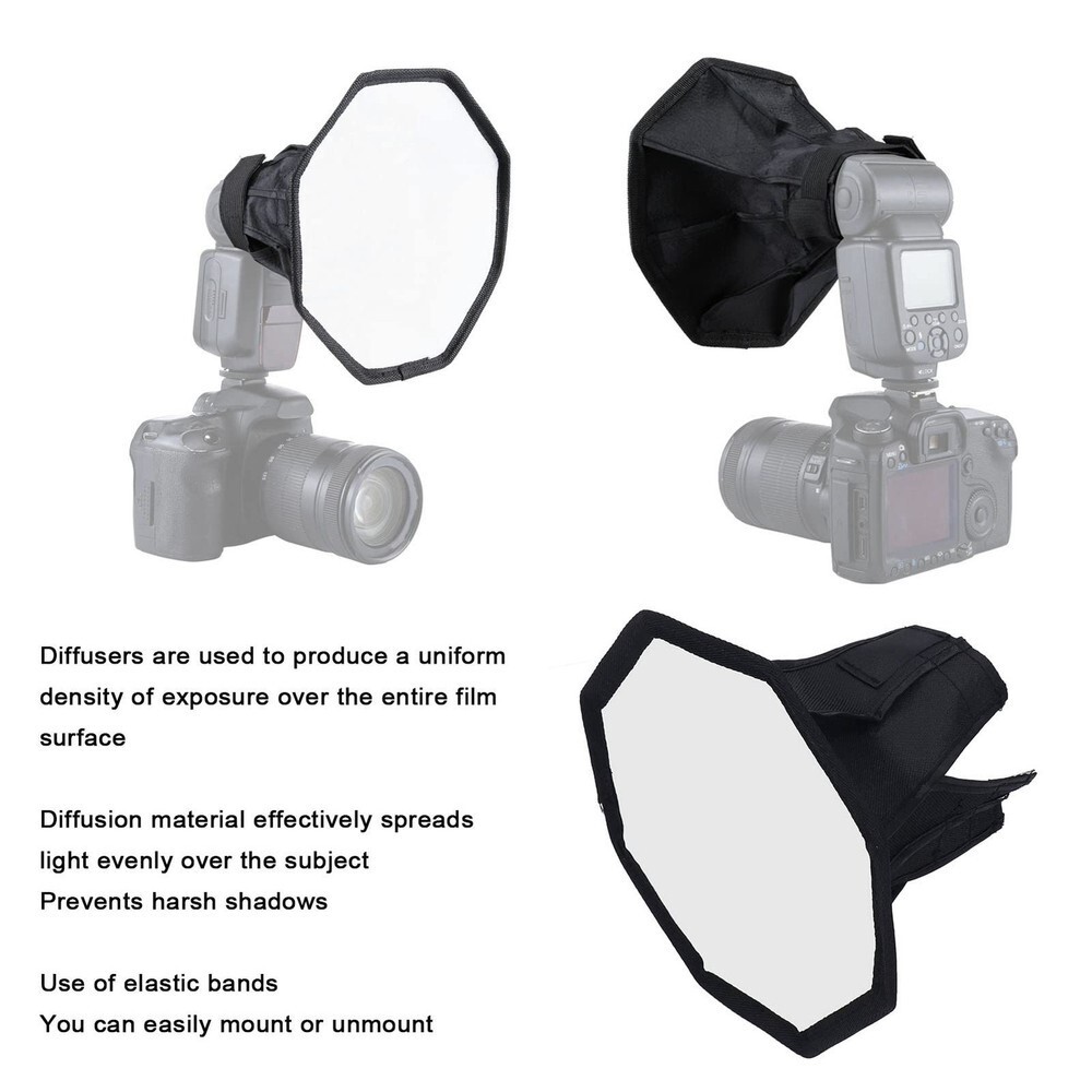 Premium 20cm/7.87" Octangle Style Foldable Soft Flash Light Diffuser Softbox USA