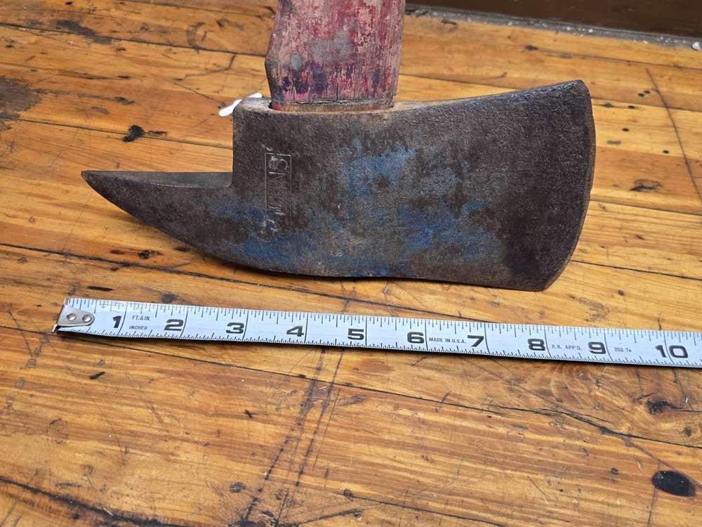 Vintage Antique Collins Fire Axe With Handle Firemans Tool Smaller Size